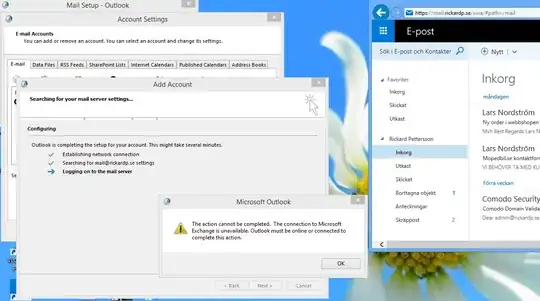 Like you can see in this screenshot the autodsicover works and my webmail works but getting the error when adding the exchange account to Outlook 2016