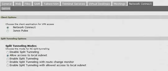 Network Connect options