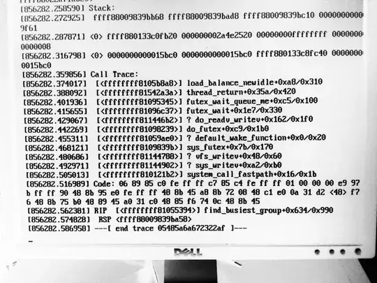 Stack dump of kernel crash in load_balance_newidle called from thread_return
