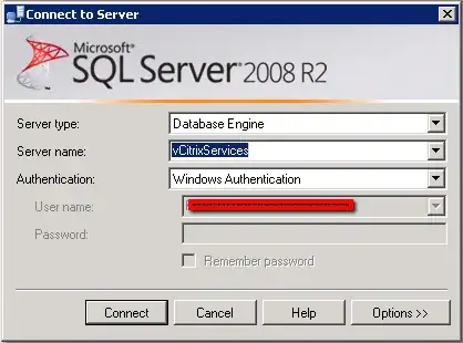 MS SQL Management Studio - Login Screen
