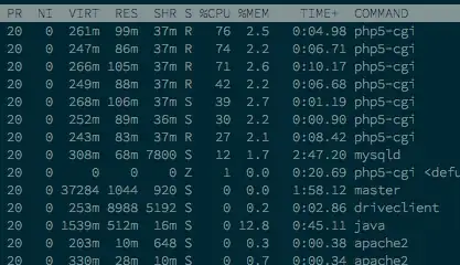 Notice the high CPU