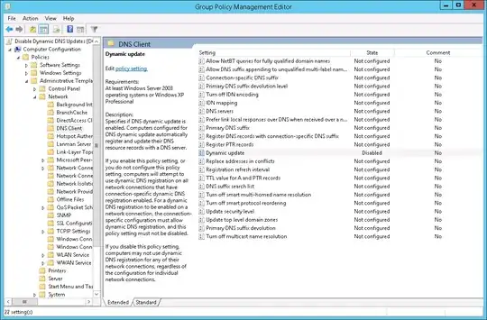 Group Policy Management Editor showing the policy