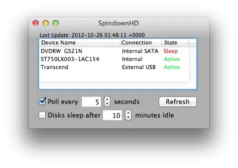 2012-10-26 screenshot of old SpindownHD.app