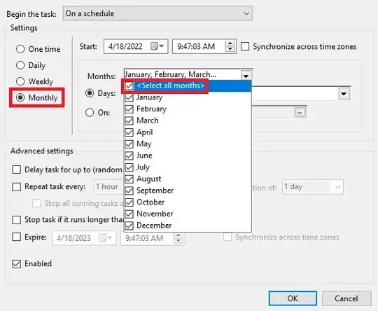 Selecting All Months