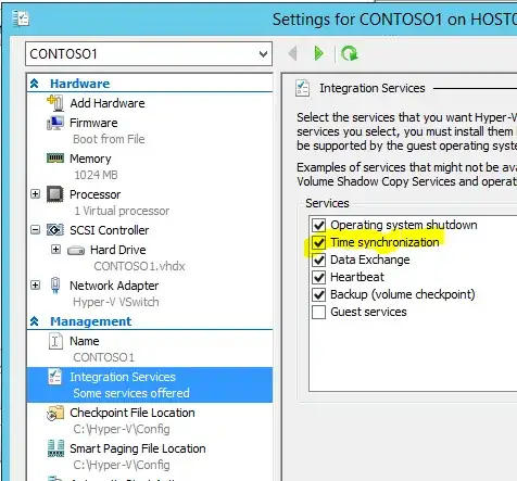 Hyper V time integration