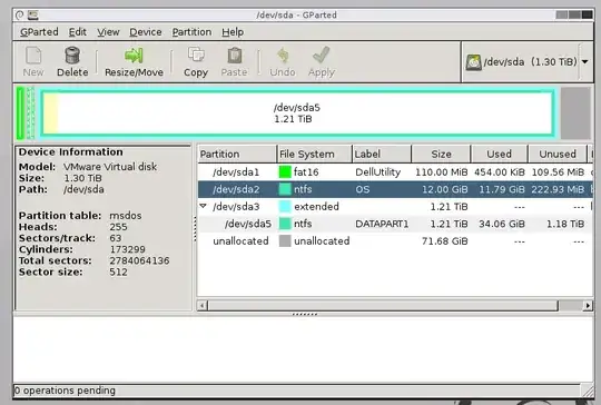 gparted main screen