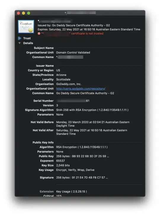 Mac Keychain Access view