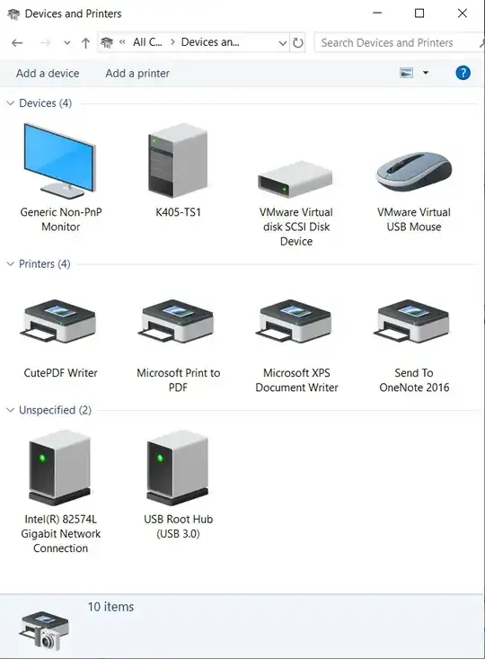 Devices and Printers on Remote Desktop Session Host