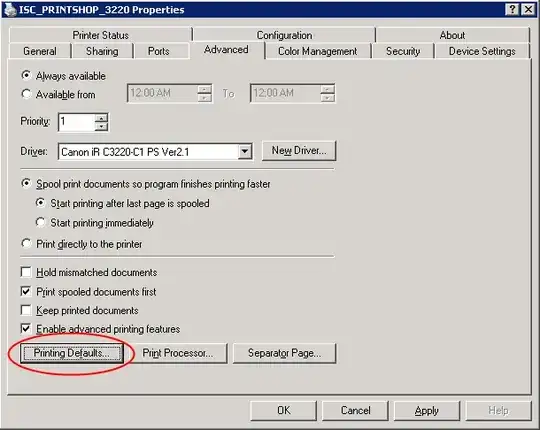 Printing Defaults
