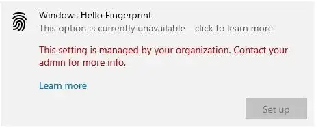 This setting is managed by your organization. Contact your admin for more info.