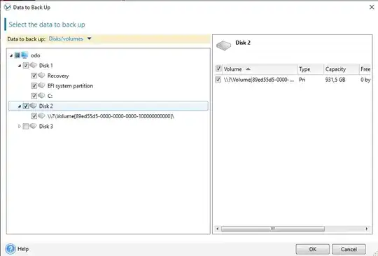 Acronis backup sources configuration