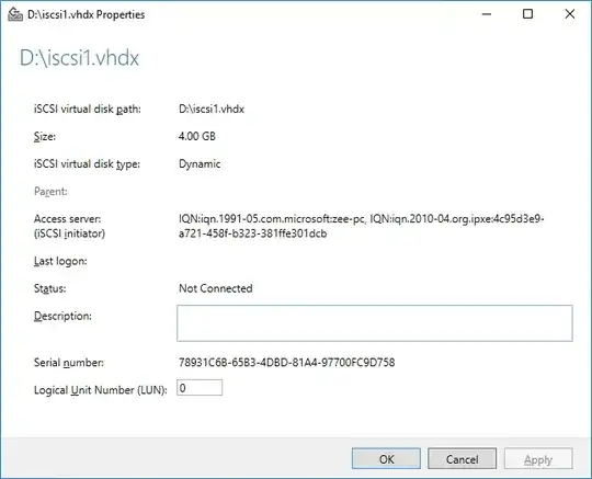 iSCSI target t1