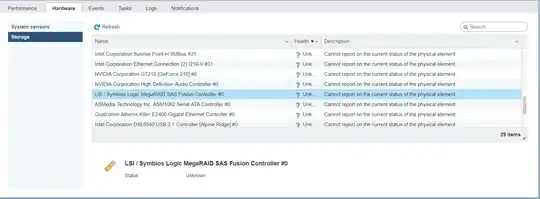 ESXi 6.7 web UI: Monitor > Hardware > Storage