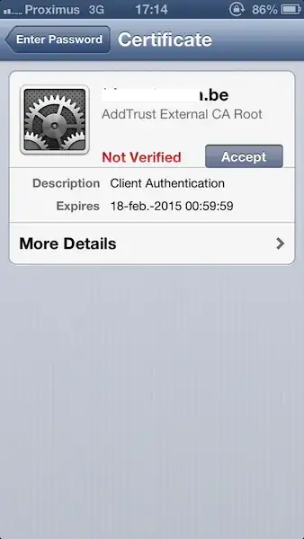 ios certificate warning