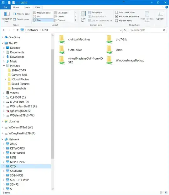 Shared folders on network host Q7D