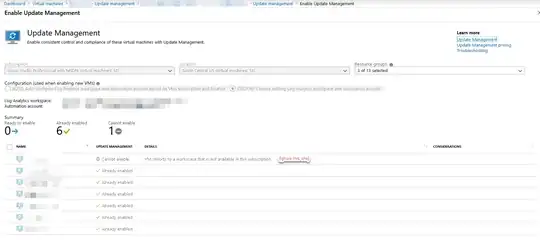 Add new VM to update management wizard
