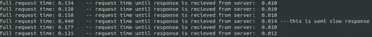 output of python script printing response time