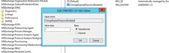 registry setting OWA 2010 change password