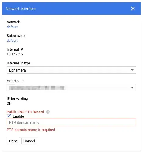 Public PTR Record