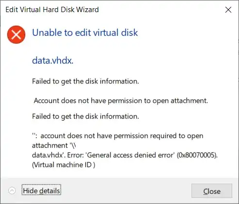 Error message