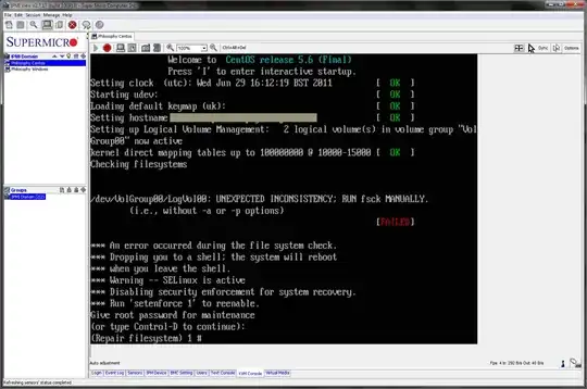 CentOS file system error