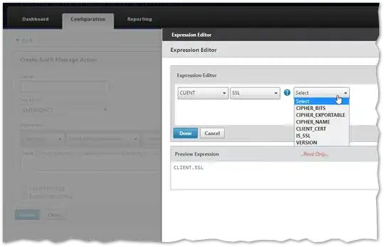 Screenshot of NS expression builder