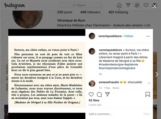 Screenshot of Instagram post