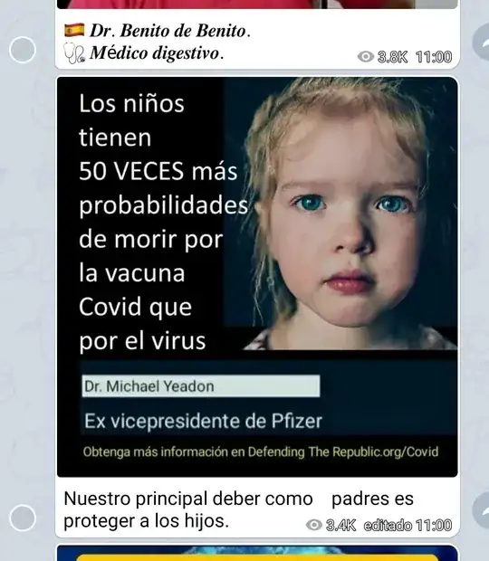 Screenshot of WhatsApp post