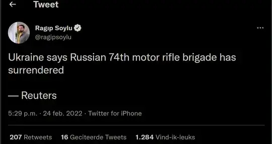 Tweet by Ragip Soylu