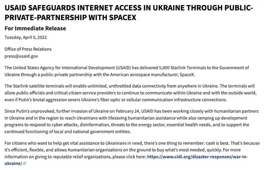 USAID post as of now