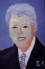 Painting of Bill Clinton by Eşref Armağan
