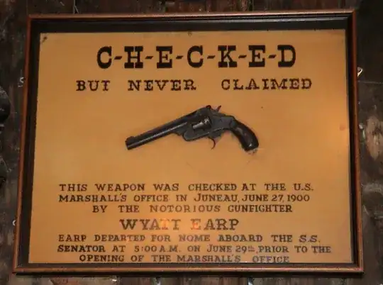 Wyatt Earp's pistol at the Red Dog Saloon