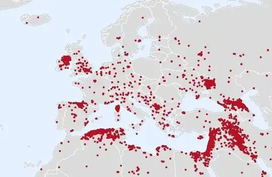 Map of terrorist attacks