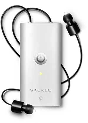 A white Valkee headset.