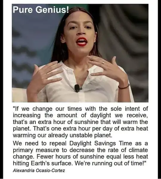 AOC meme on Daylight Savings