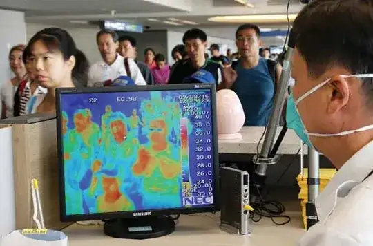 thermal imaging system screening passengers for H1N1 flu