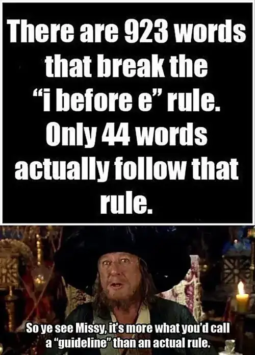Arr I before E