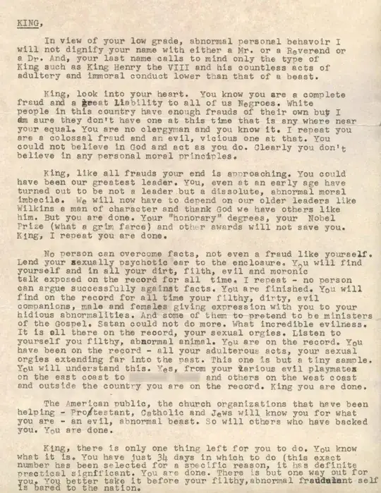 FBI Suicide Letter to MLK
