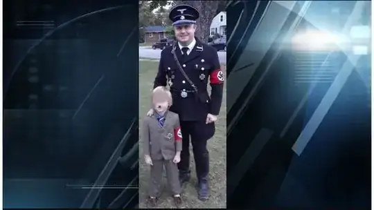 Bryant Goldbach dressed as a Nazi with his son at the 2018 Owensboro, KY Trail of Treats