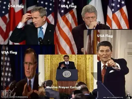 Obama in front of a Muslim Prayer Curtain
