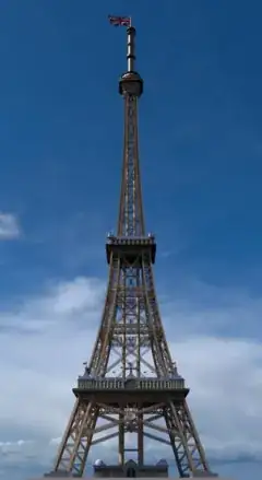 An attempt to model the Watkin's Tower in 3D with Blender 2.79b. This was the latest conception of the tower (with 4 feet, which looks more like the Eiffel Tower). This last point is especially important since most of the images found on the internet depict the version with 8 feet, which was in fact an earlier version; it was then scaled back to a cheaper, four-legged design.