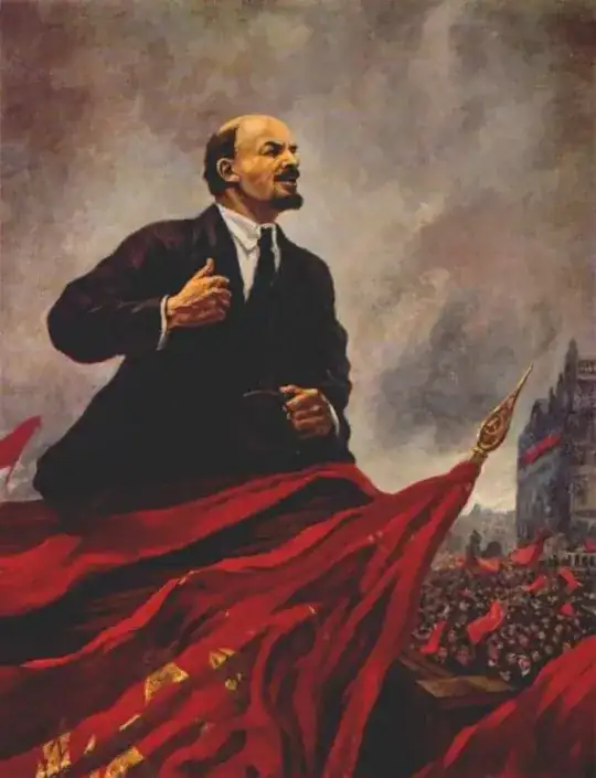 Lenin on the tribune painting 1930
