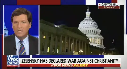 Screenshot of TV show showing headline.