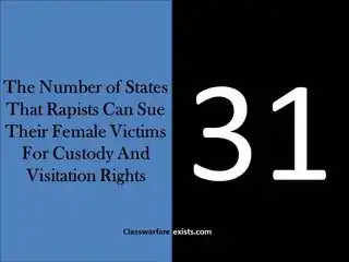 The number of states that rapists can sue their female victims for custory and visitation rights: 31