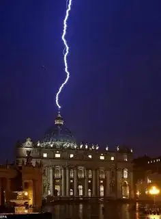 lightning striking the vatican