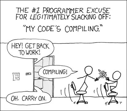 'Are you stealing those LCDs?' 'Yeah, but I'm doing it while my code compiles.'