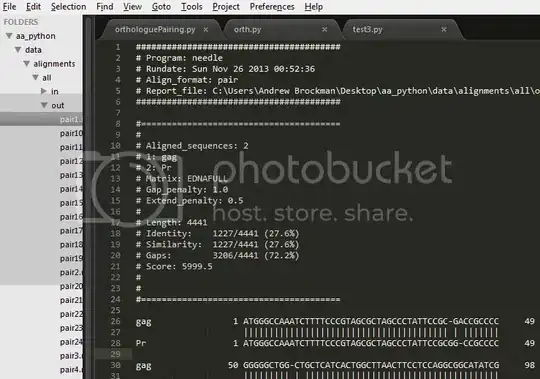 Picture of alignment file