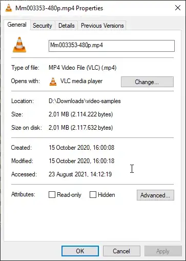 Original MP4 file