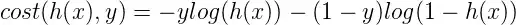 binary logistic regression cost equation