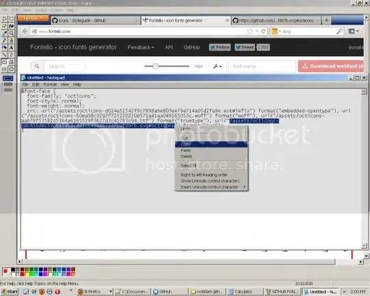 github iconset import to fontello step 8